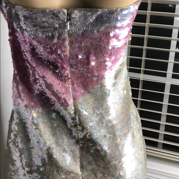 BLACKTIE Oleg Cassini Strapless Sequin Dress - Picture 4 of 7